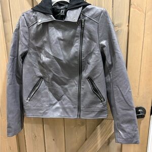 Forever 21 Gray Faux Leather Jacket